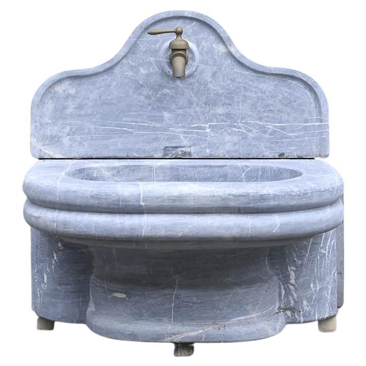 Grey marble vintage wall fountain