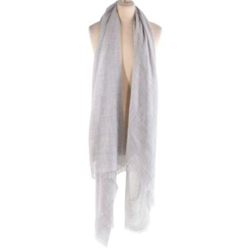 Women's Grey marl silk-cashmere shawl For Sale