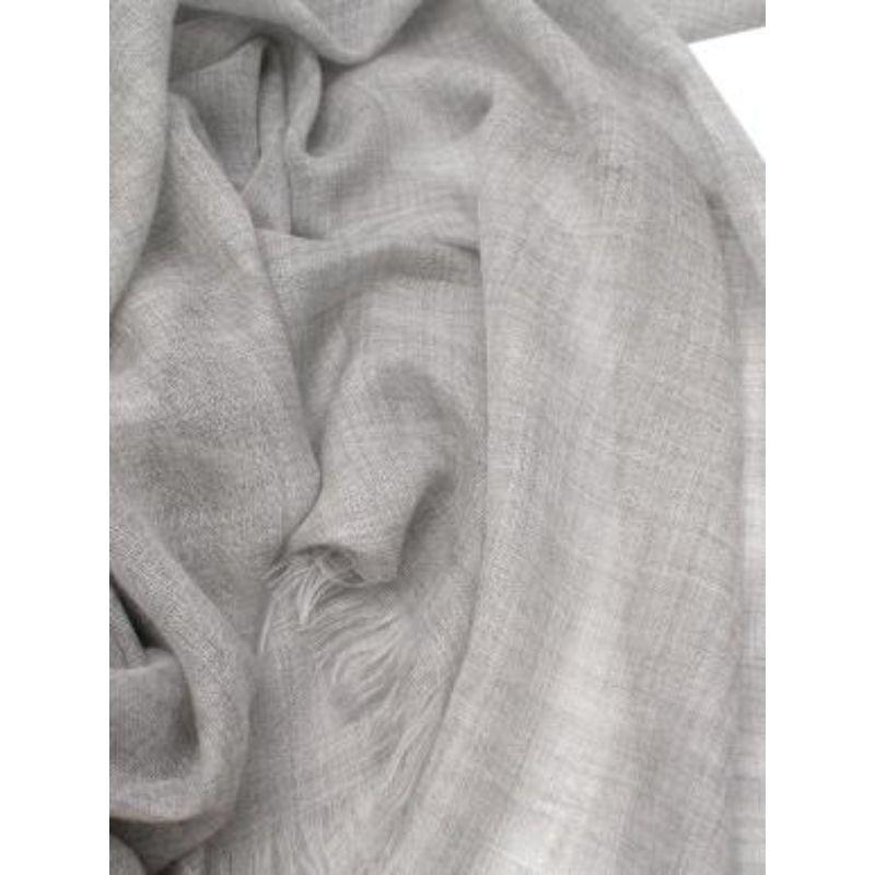 Grey marl silk-cashmere shawl For Sale 1