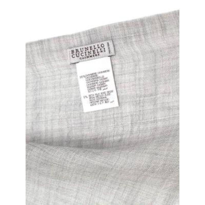 Grey marl silk-cashmere shawl For Sale 3
