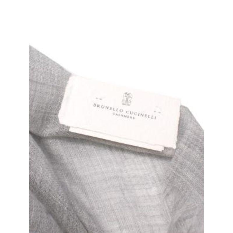 Grey marl silk-cashmere shawl For Sale 4