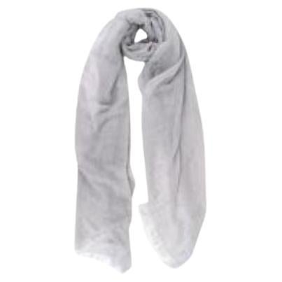 Grey marl silk-cashmere shawl For Sale
