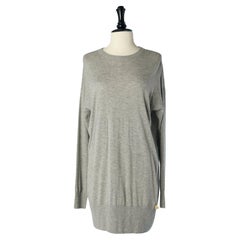 Grey maxi sweater with black knit bow in the middle back LOVE MOSCHINO 