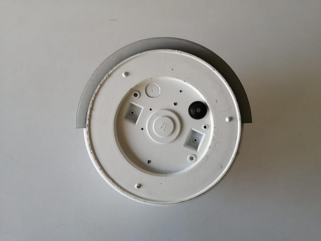 Grey Metal and White Round Glass Single Sconce by BEGA, 1960s, Germany For Sale 9