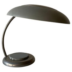 Grey Metal Industrial Desk Lamp, Bauhaus Style, 1950s, Germany