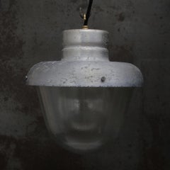 Grey Metal Industrial Frosted Glass Pendant Lights