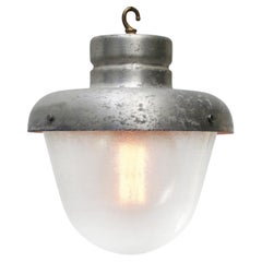 Grey Metal Industrial Frosted Glass Pendant Lights