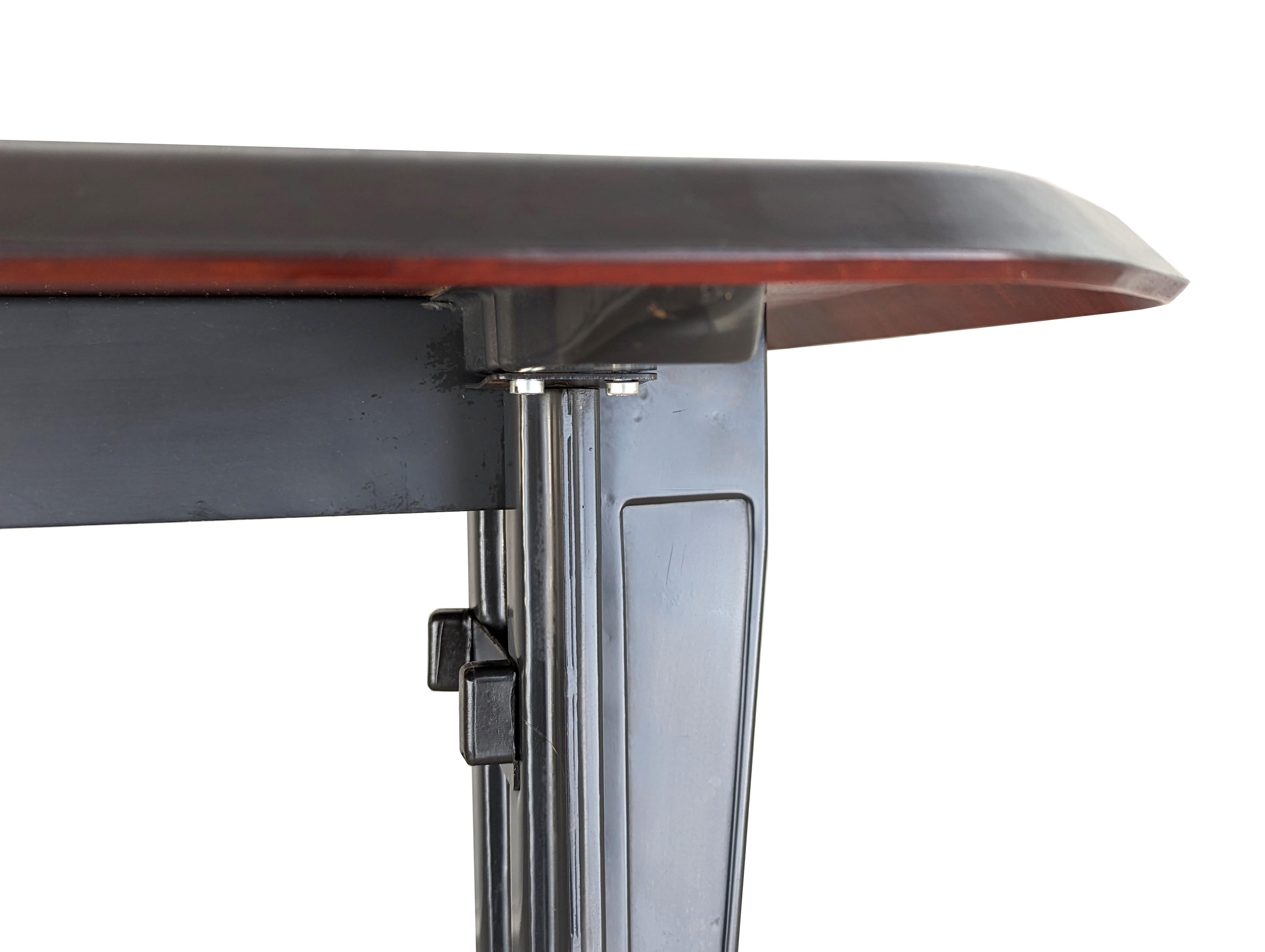 Metal Grey metal & Pagwood 1960s Dattilo low desk/console by BBPR for Olivetti Synthes For Sale