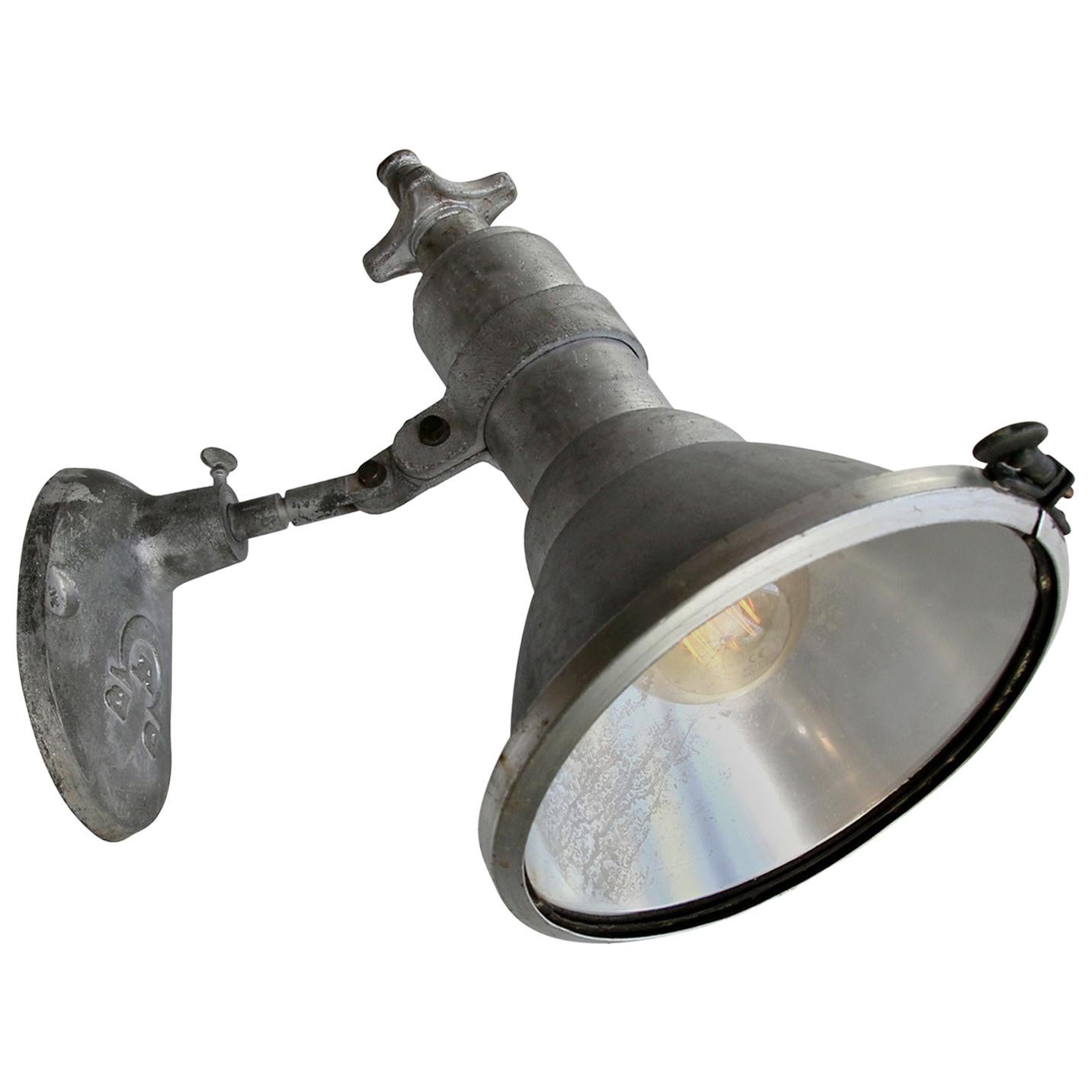 Grey Metal Vintage Industrial Clear Glass Scone Wall Lights