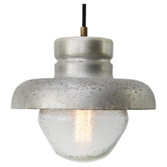 Grey Metal Vintage Industrial Frosted Glass Pendant Lamps