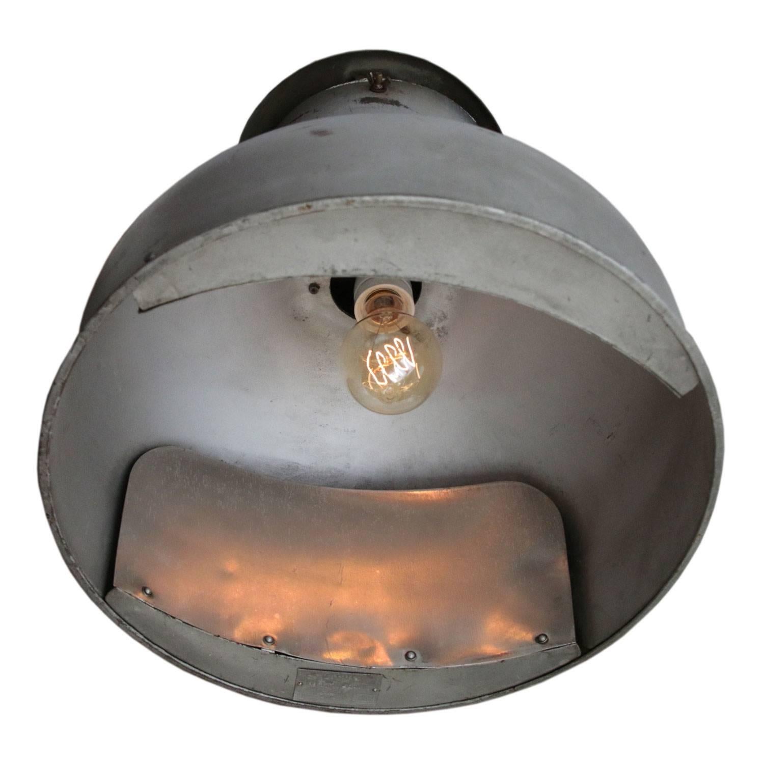 Polish Grey Metal Vintage Industrial Pendant Lamp