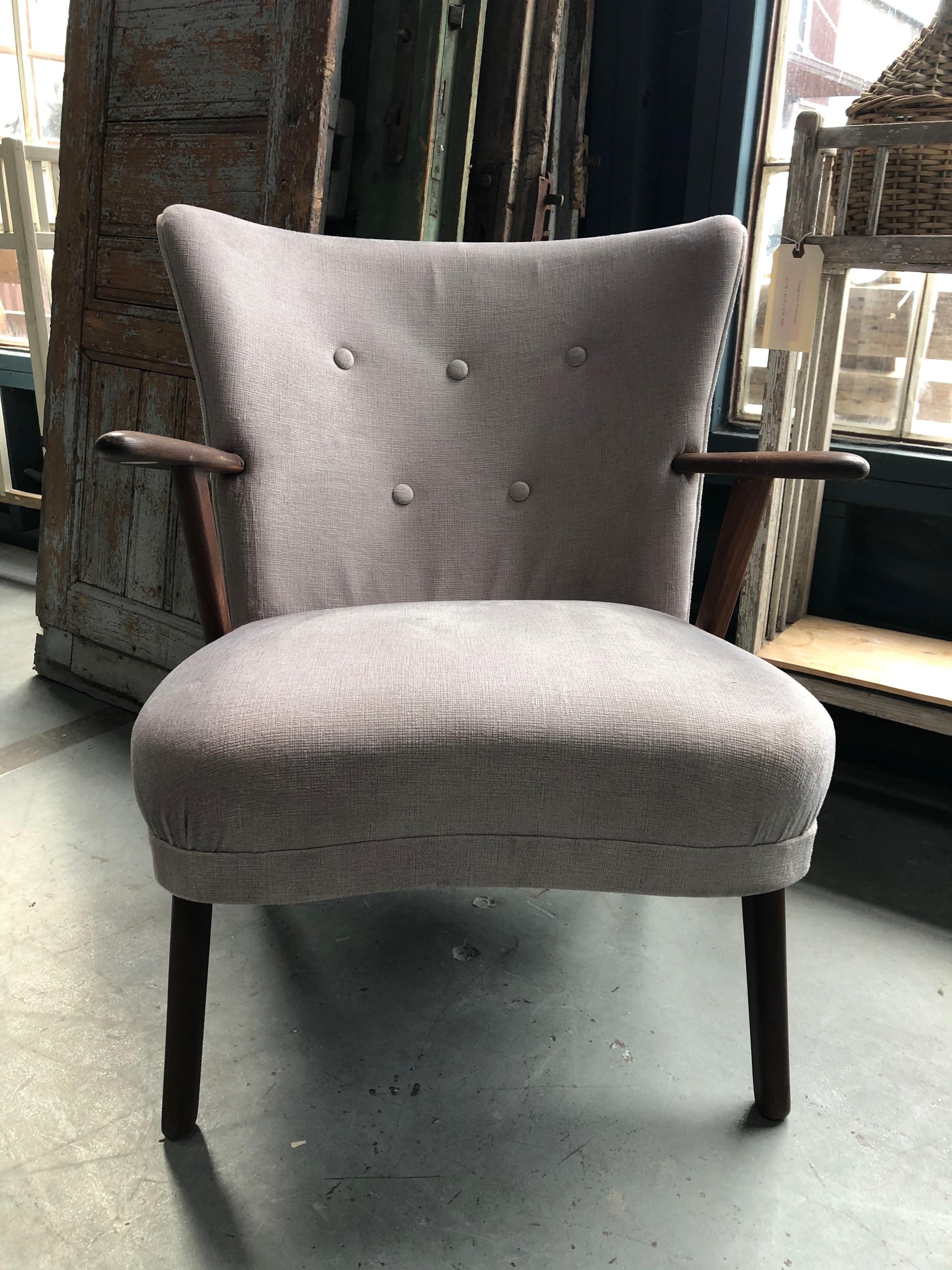 Grey mid century armchair in good vintage condition. 