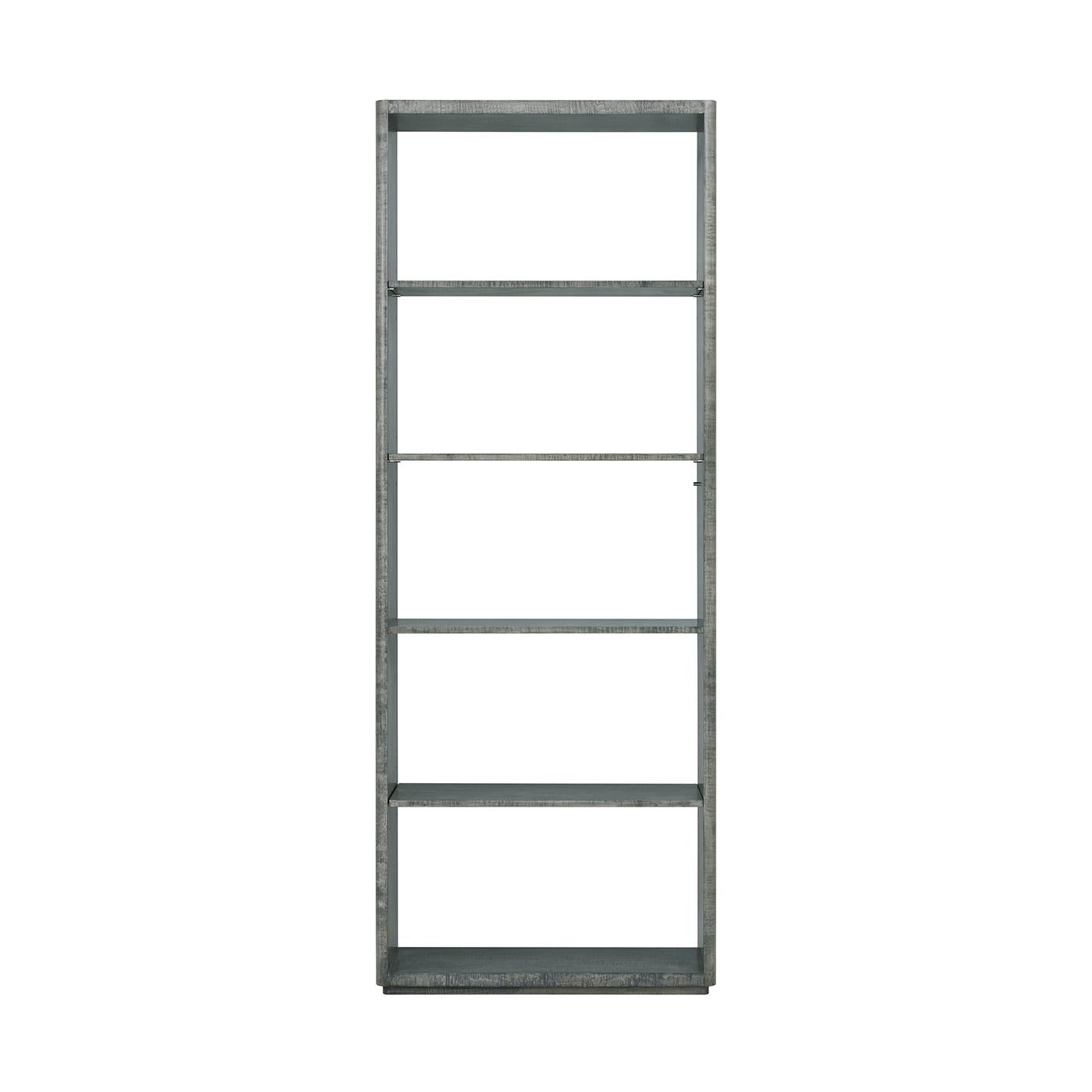 Con la sua forma elegante e geometrica e i suoi cinque ripiani aperti, questo pezzo elegante offre un ampio spazio per esporre i tuoi libri preferiti, le decorazioni e gli oggetti da collezione. Meticolosamente realizzata a mano con una squisita