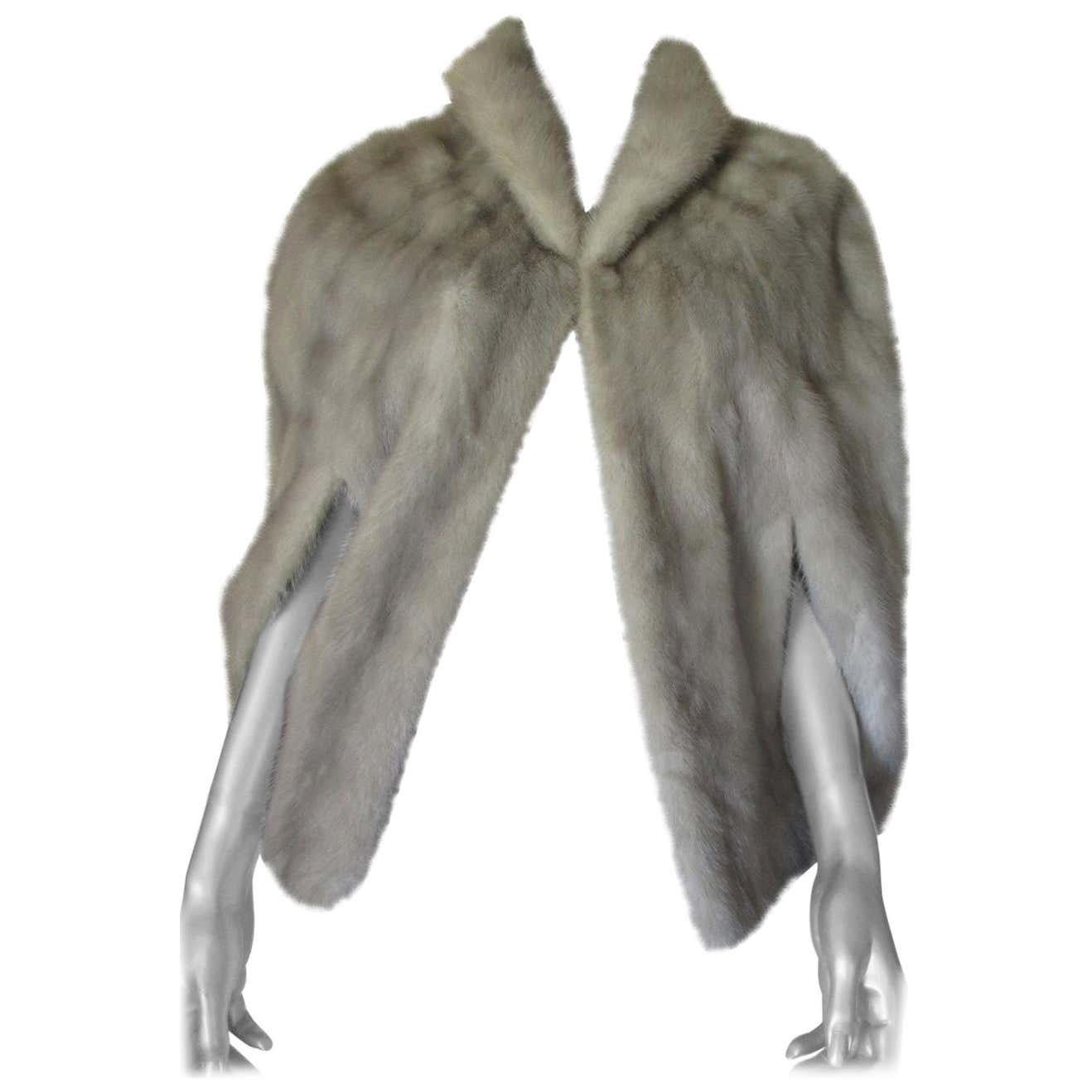 Grey mink fur cape at 1stDibs | grey fur cape
