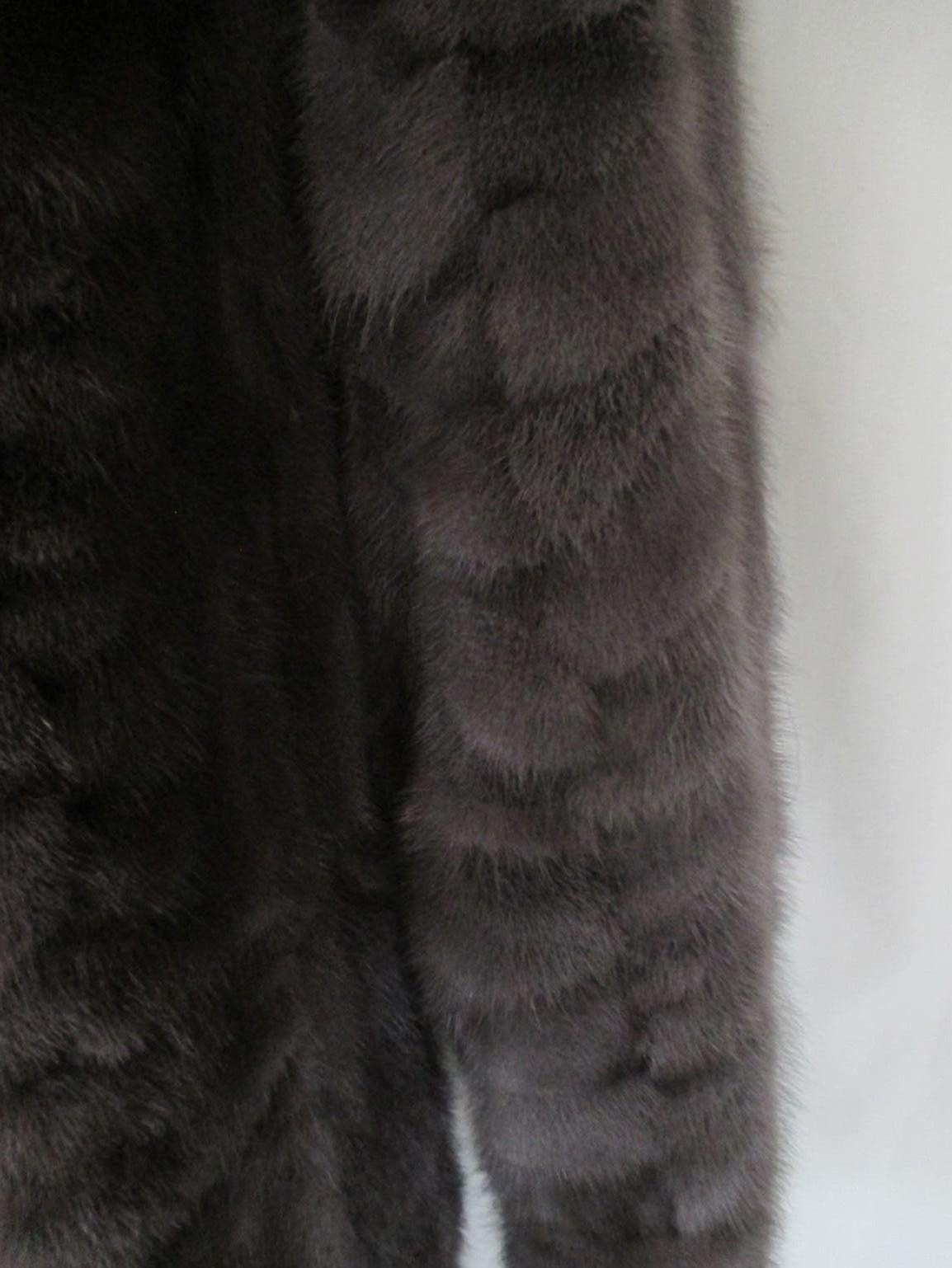 Black  Grey Mink Fur Coat