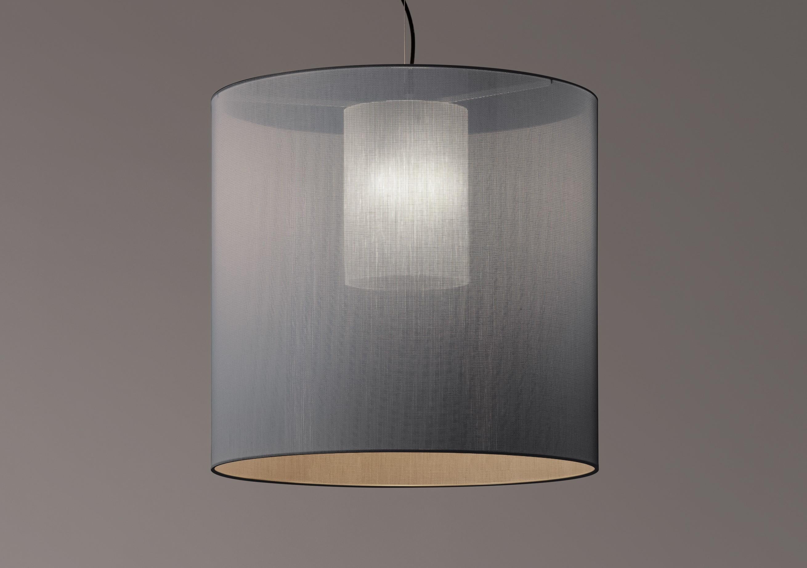 Modern Grey Moaré L Pendant Lamp by Antoni Arola For Sale
