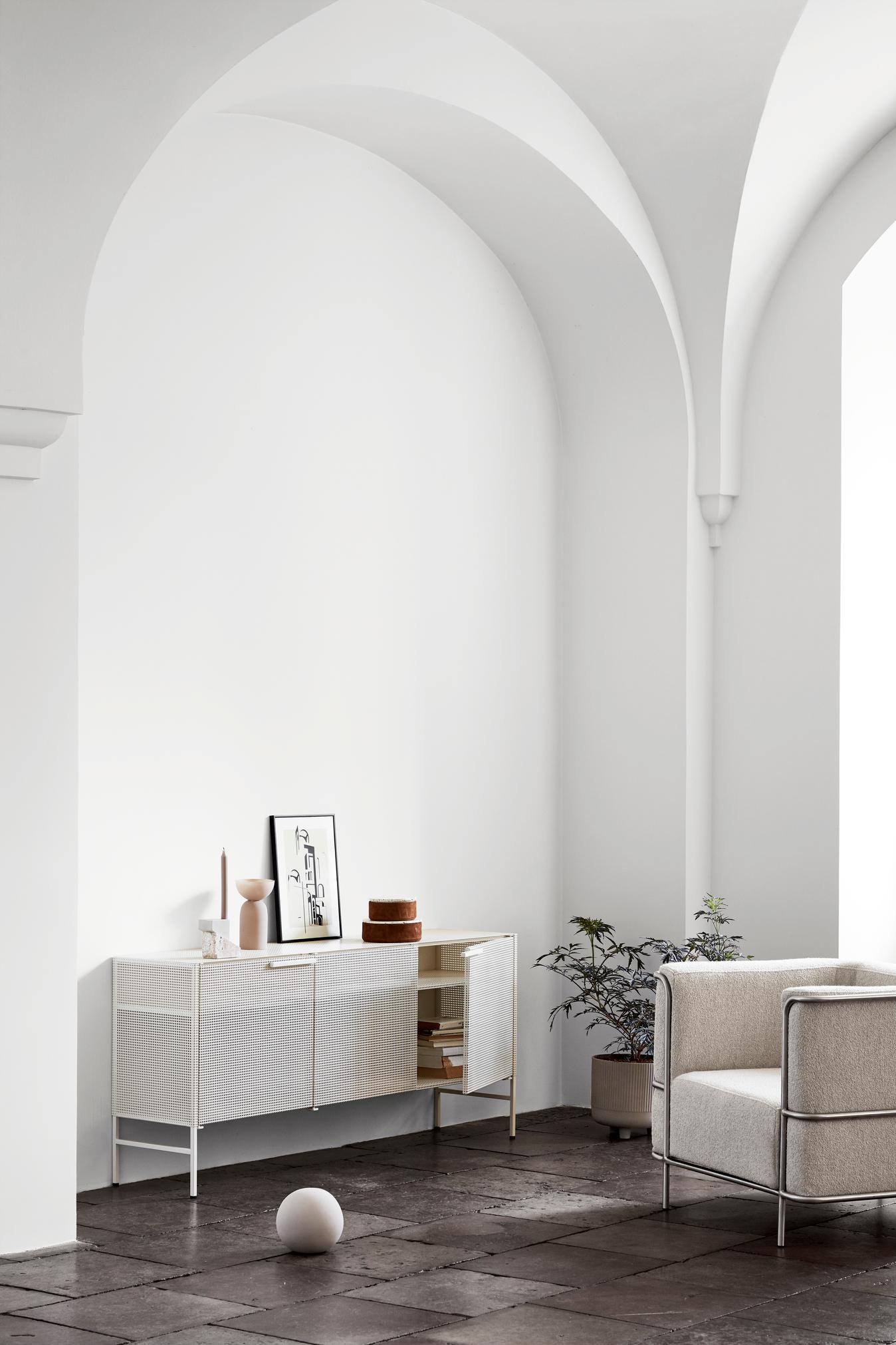 Bouclé Grey Modernist Lounge Chair by Kristina Dam Studio