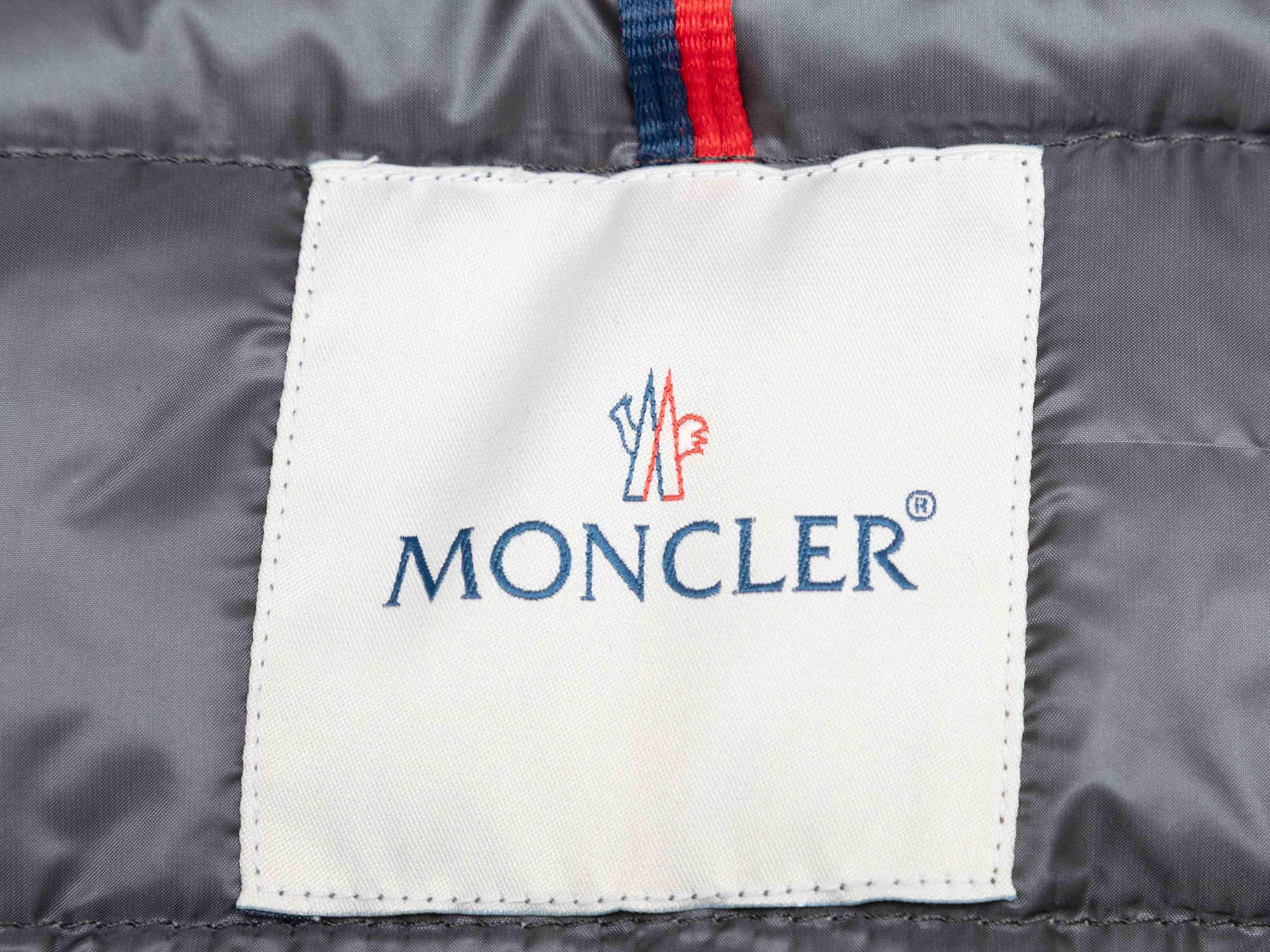 Donna Moncler grigio doppiopetto in piuma d'oca Designer Taglia 3 in vendita