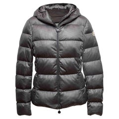 Grey Moncler Hooded Down Puffer Jacket Designer Size 4