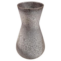 Retro Grey Mottled, Spotted Hour Glass Shaped Vase, Italy, Mid Century