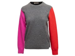 Grey & Multicolor Celine Wool Color Block Sweater Size US XS