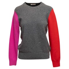 Grey & Multicolor Celine Wool Color Block Sweater Size US XS