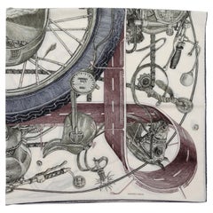 Châle en laine et soie « Route 24 » d'Hermès, gris et multicolore, par Elias Kafouros