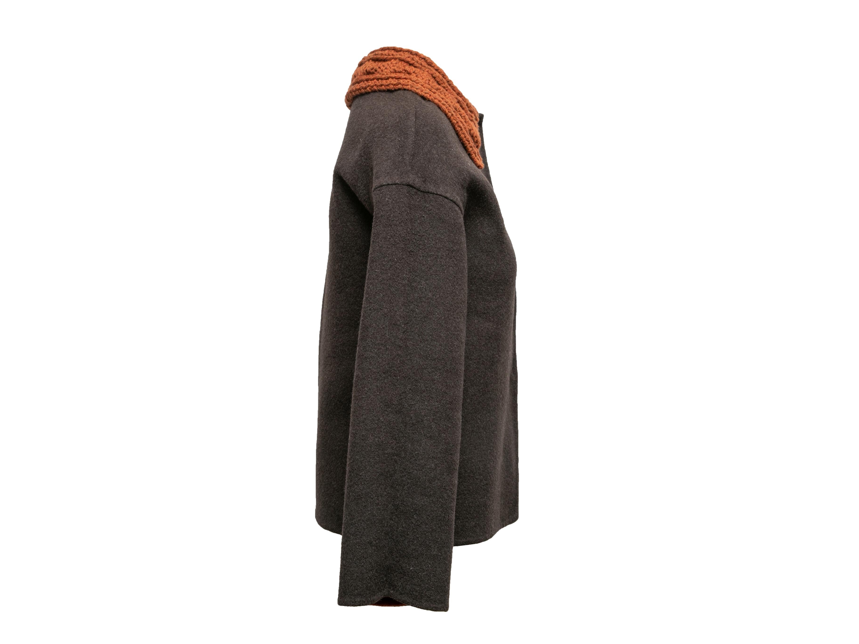Grau & mehrfarbige Maurizio Pecoraro Wendbare Strickjacke Größe US S 3