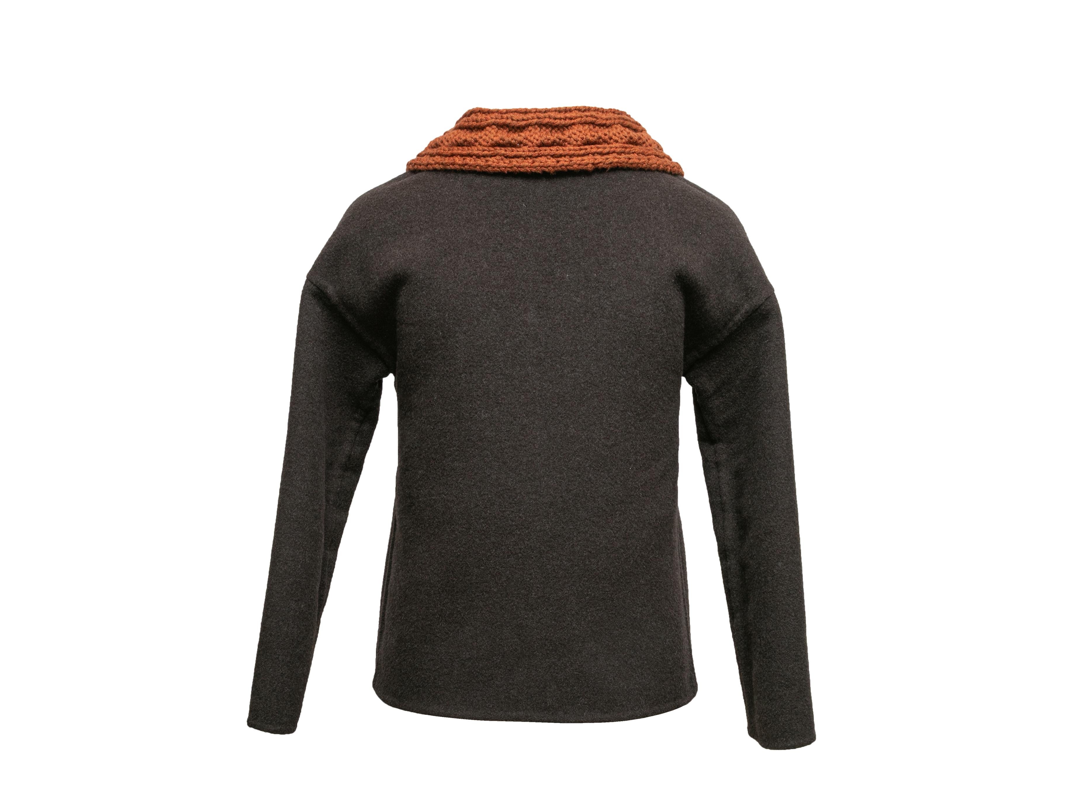 Grau & mehrfarbige Maurizio Pecoraro Wendbare Strickjacke Größe US S 4