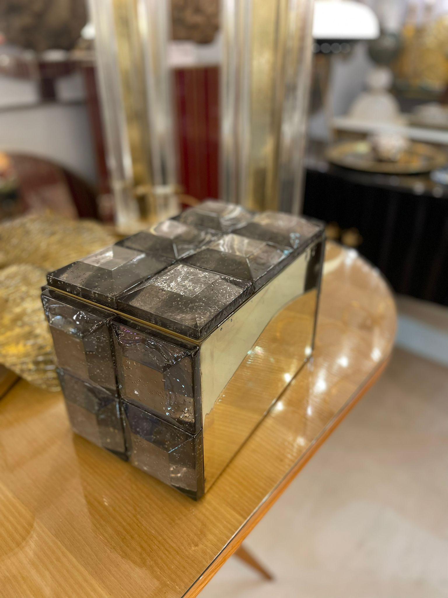 Grey Murano Glass Box For Sale 4
