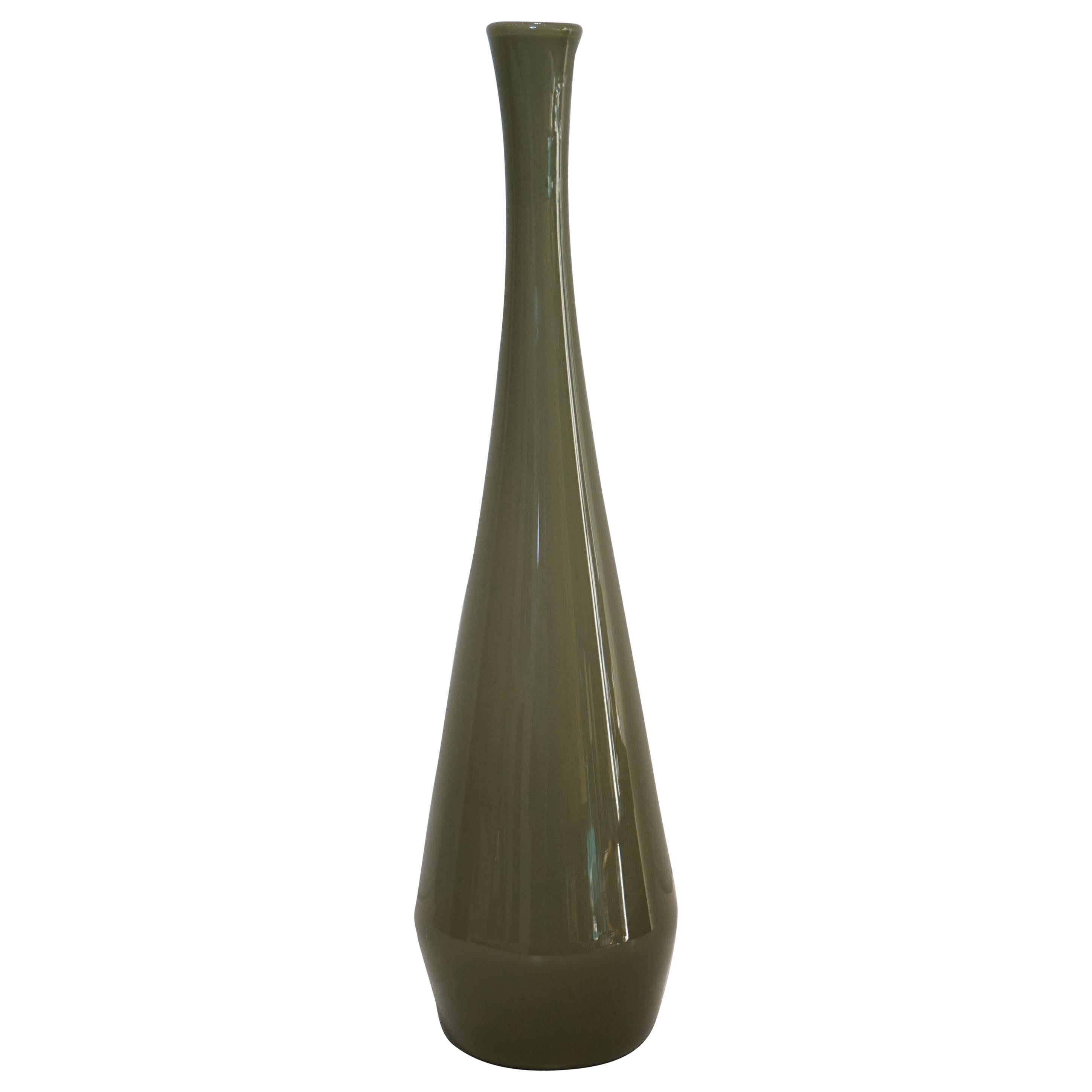 Grey Murano Glass Vase For Sale