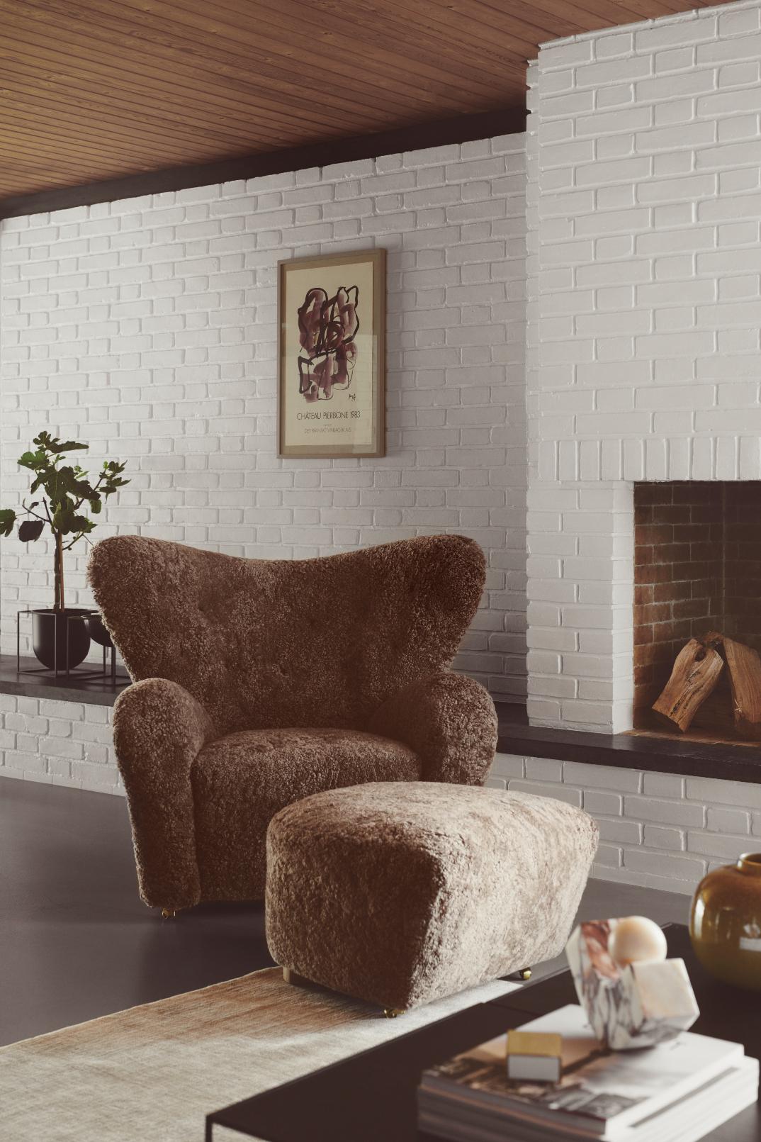 Pouf en chêne naturel gris « Hallingdal the Tired Man » de Lassen Neuf - En vente à Geneve, CH