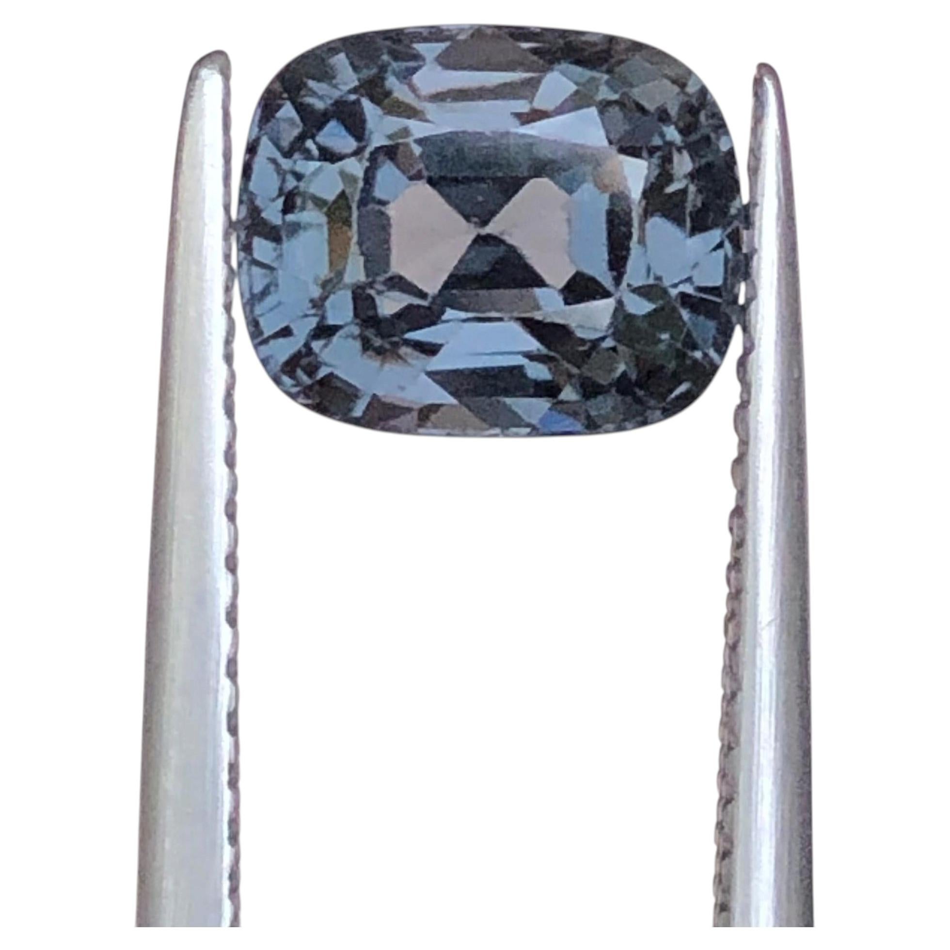 Grey Natural Spinel 2.62 Carat Cushion Cut Loose Gemstone for Ring or Jewelry