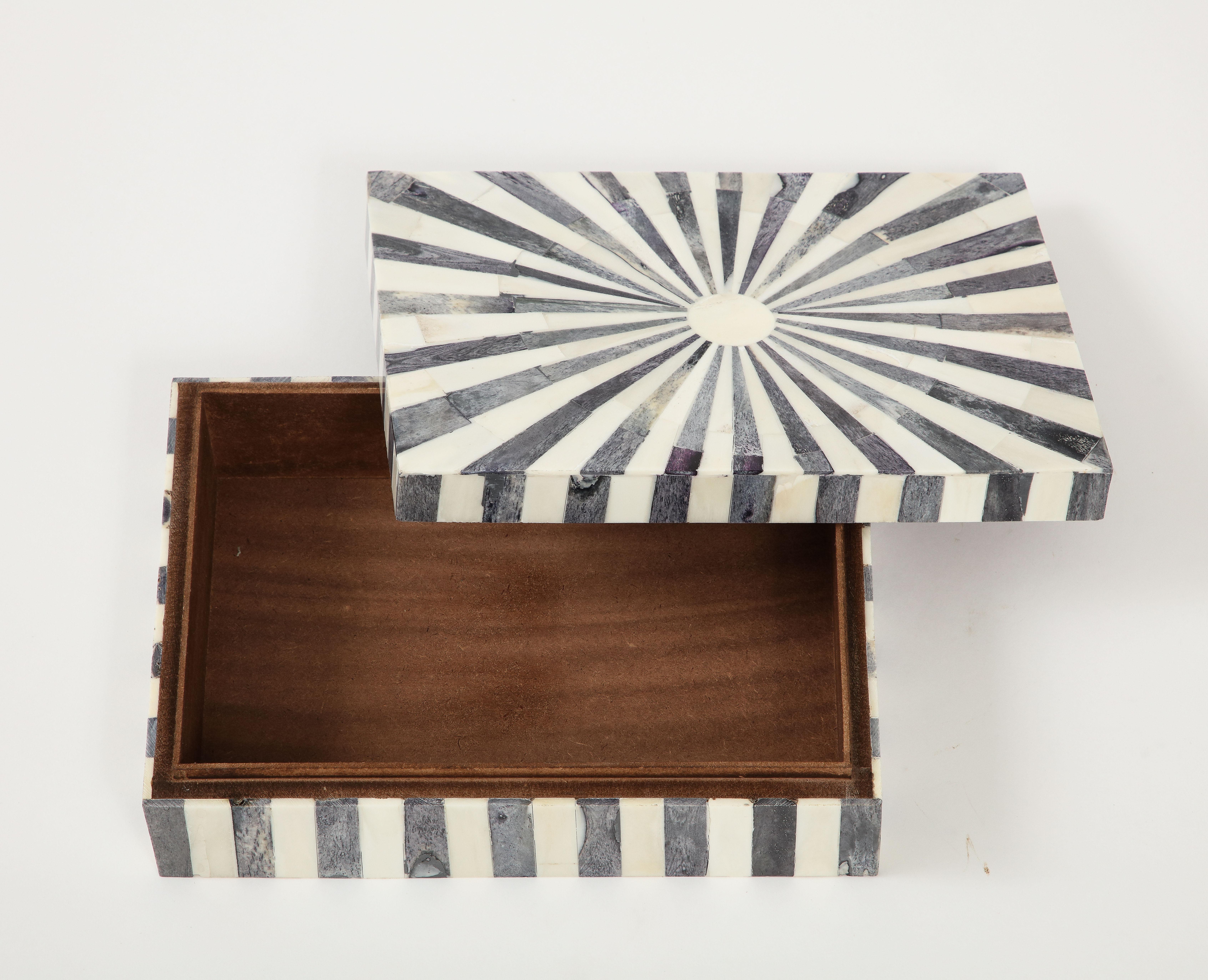 Grey, Natural Starburst Bone Box 4