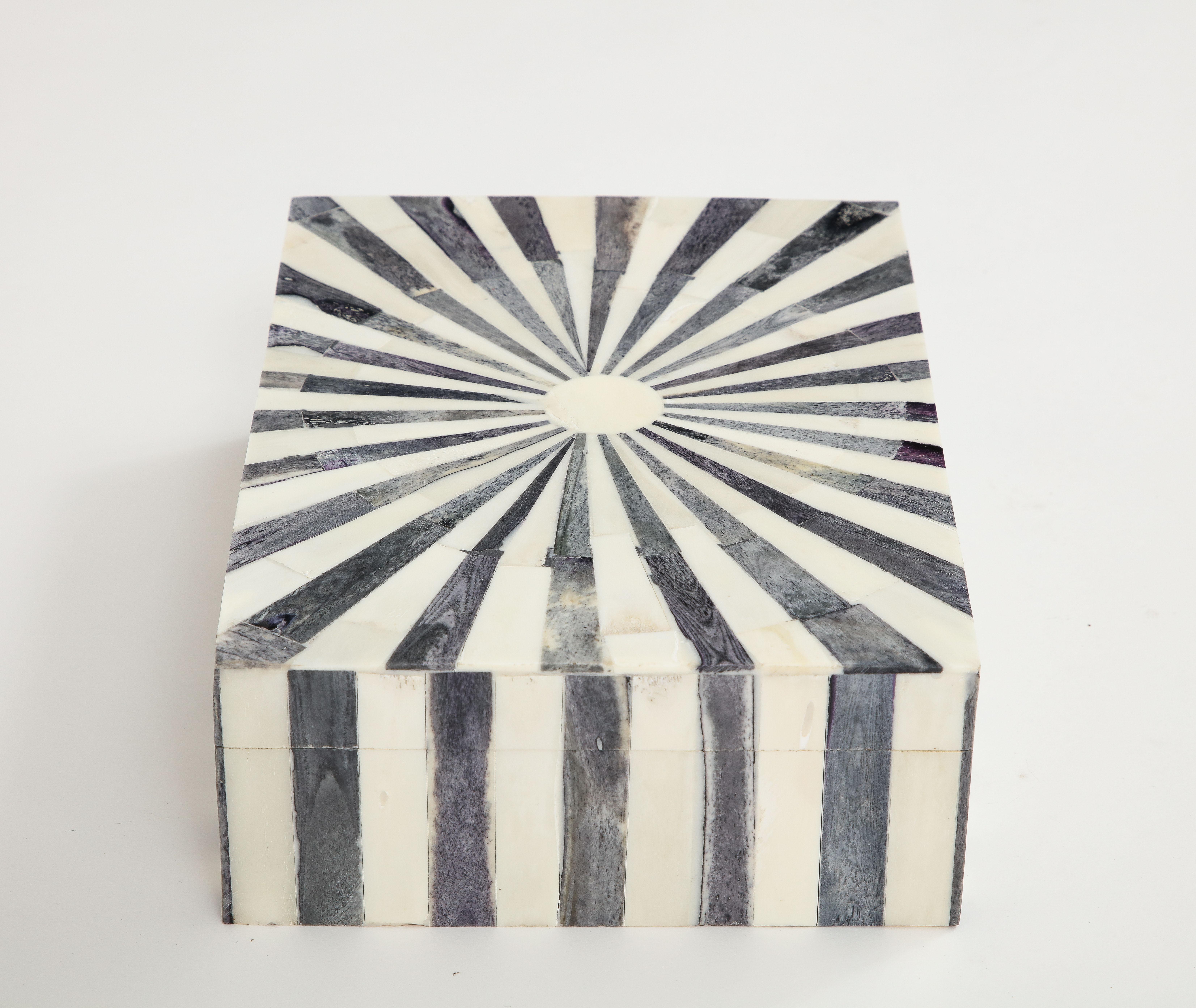 Modern Grey, Natural Starburst Bone Box