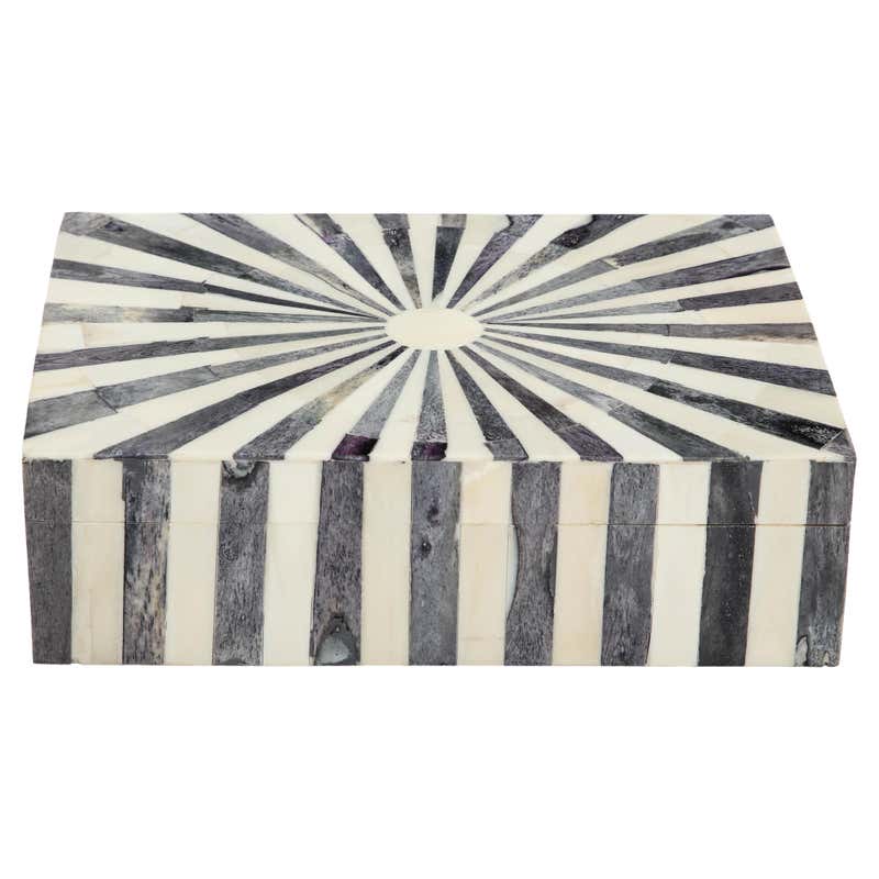 Channeled Large Grey Bone Box For Sale at 1stDibs