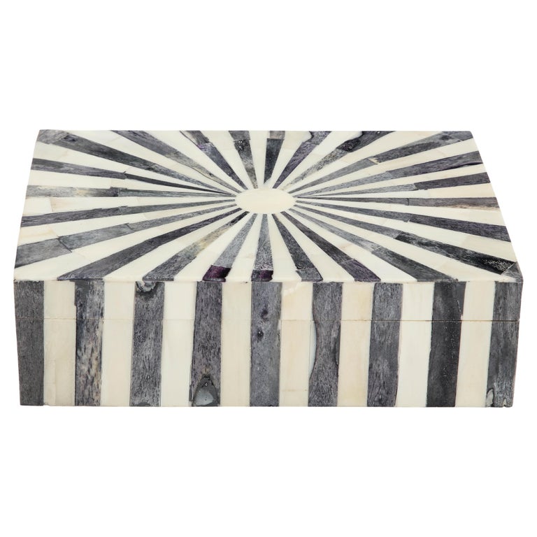 Grey, Natural Starburst Bone Box For Sale at 1stDibs