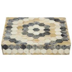 Grey, Natural, Tan Bone Mosaic Pattern Box