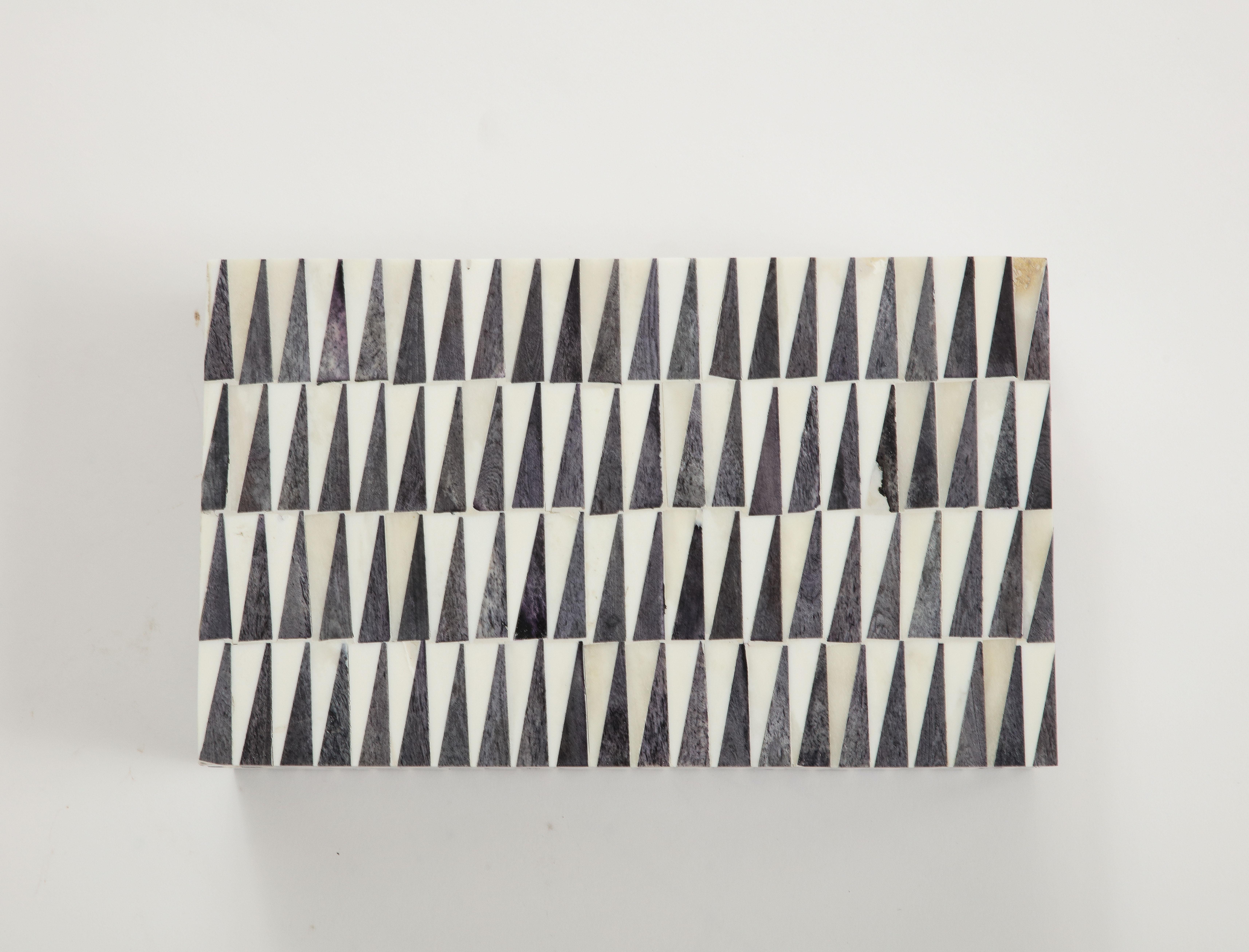 Grey, Natural Triangle Mosaic Box 1