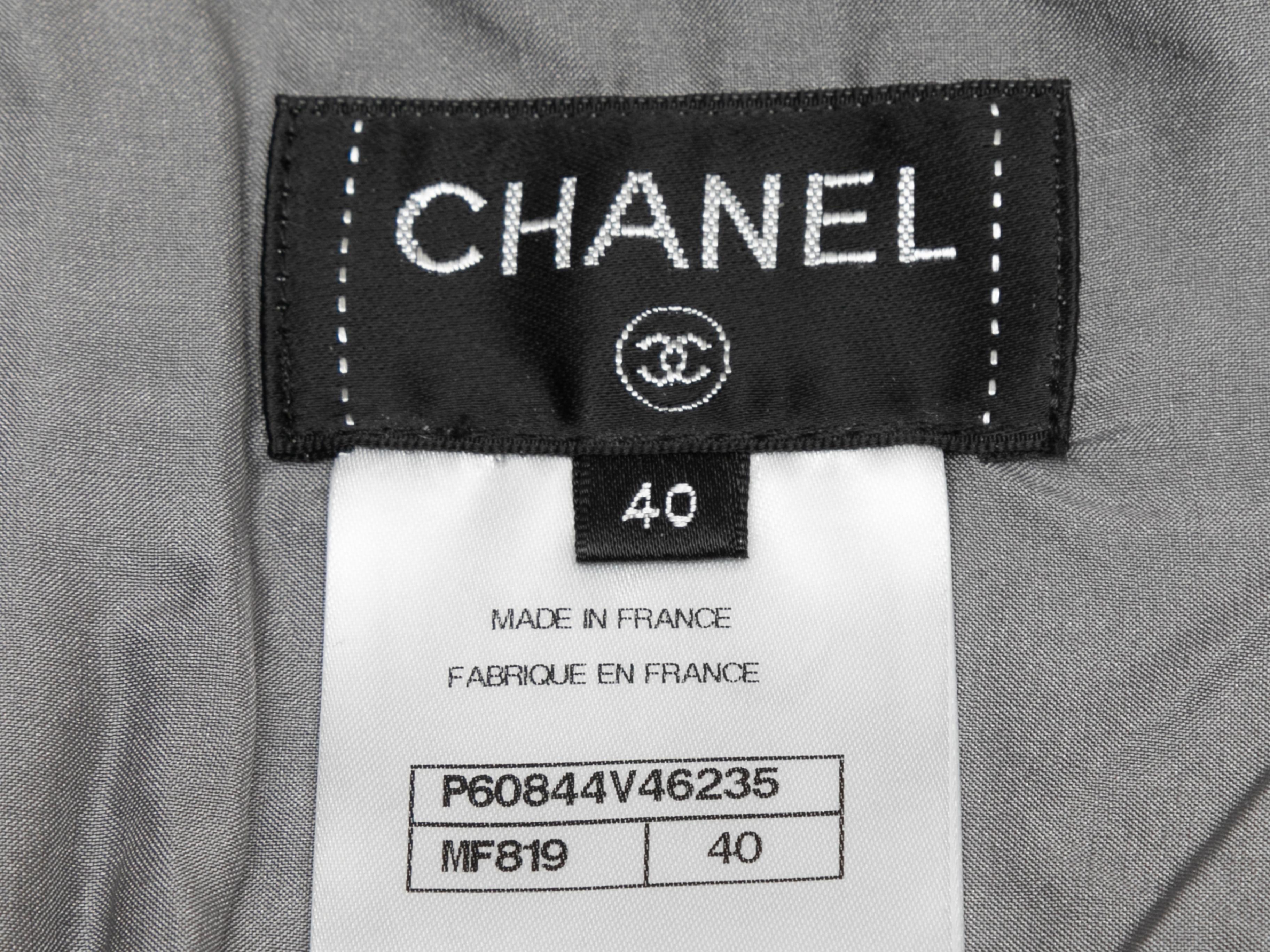 Chanel - Jupe fourreau grise et bleu marine, taille FR 40 Pour femmes en vente