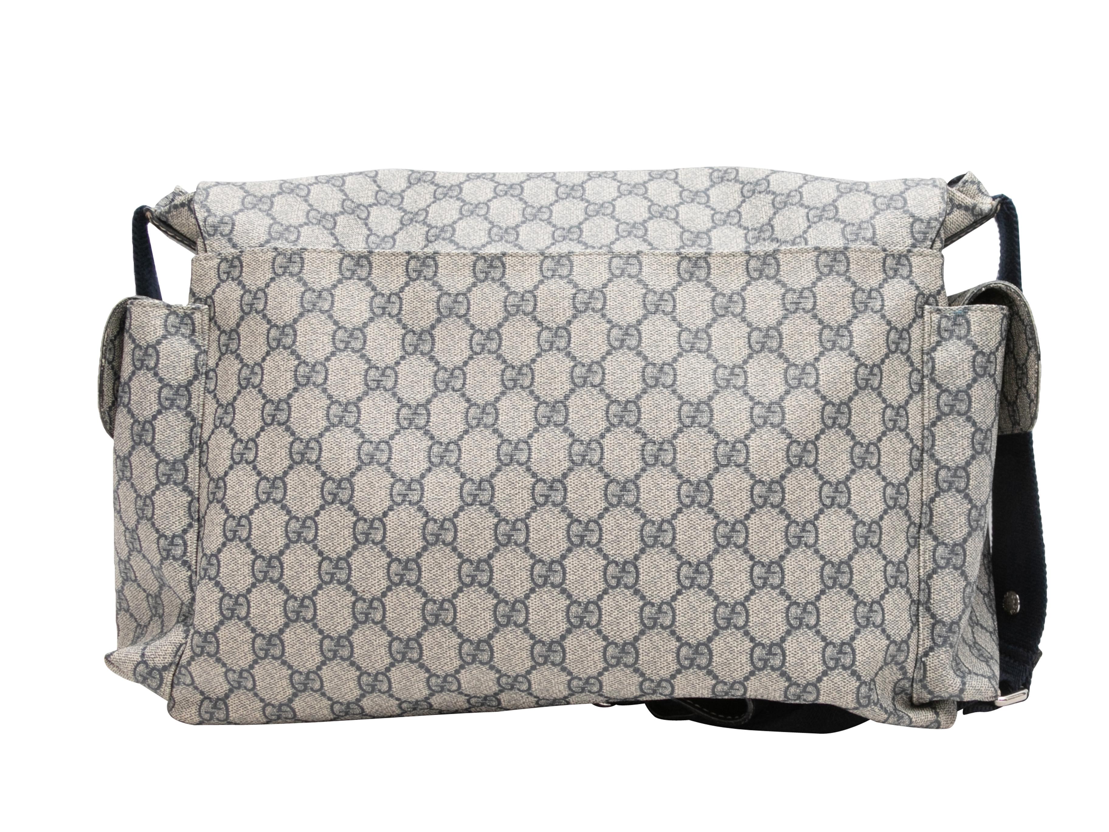 Gray Grey & Navy Gucci GG Supreme Messenger Bag