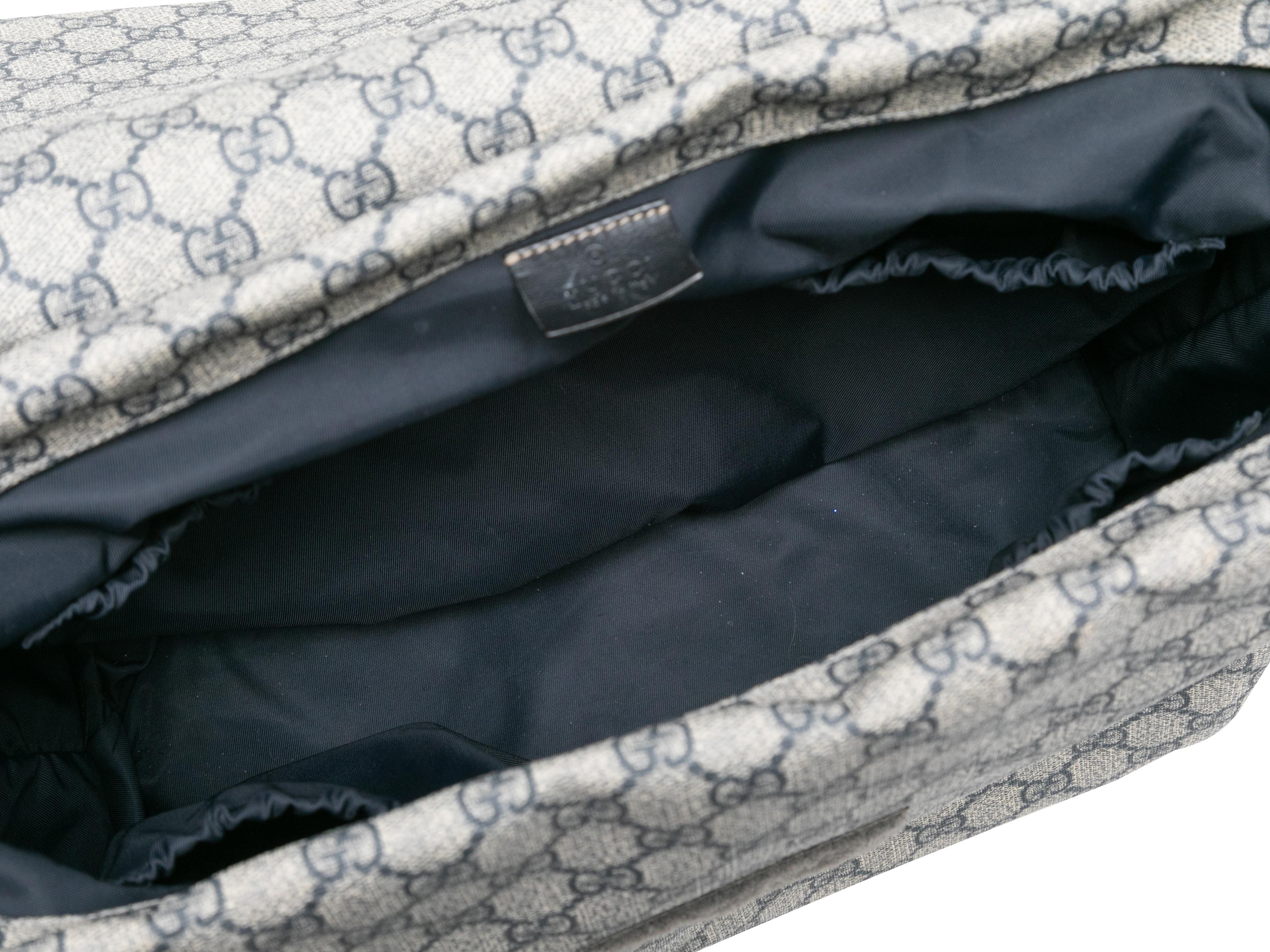 Grey & Navy Gucci GG Supreme Messenger Bag 1