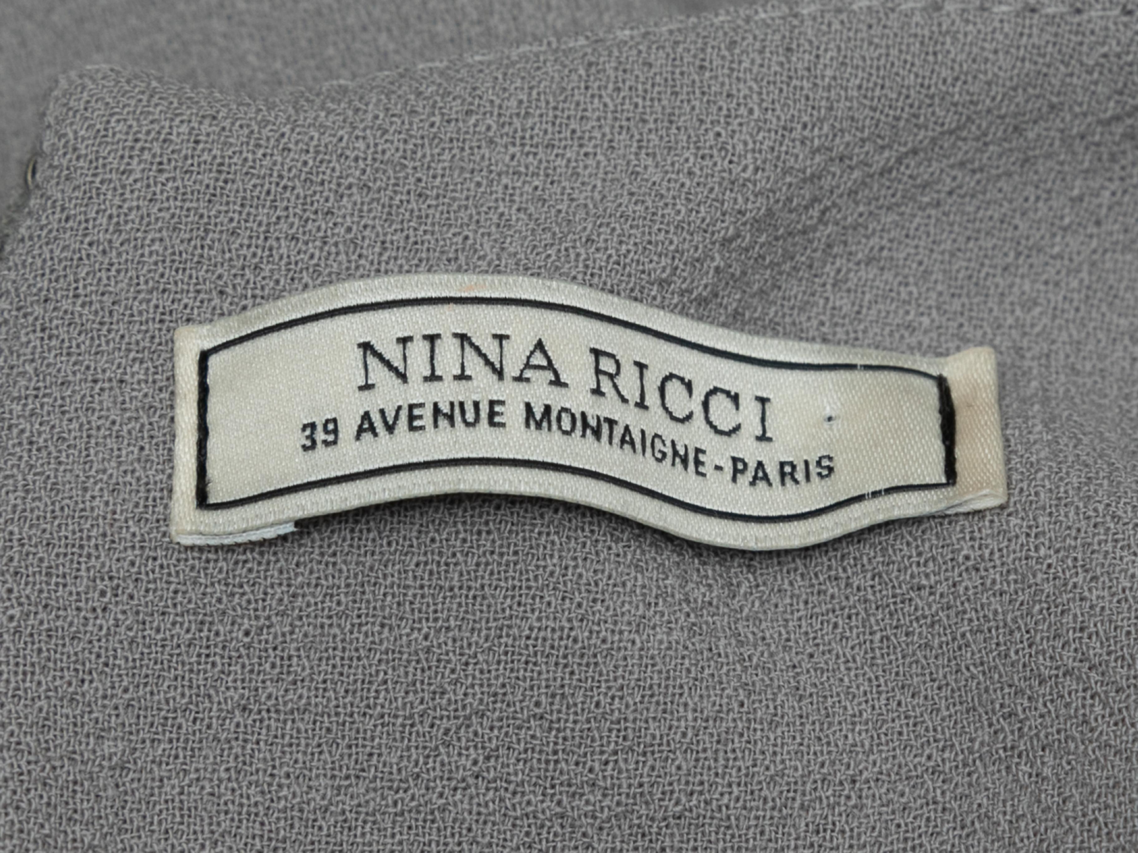 Women's Grey Nina Ricci Wool Lace-Up Back Sleeveless Dress Size FR 36