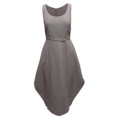 Grey Nina Ricci Wool Lace-Up Back Sleeveless Dress Size FR 36