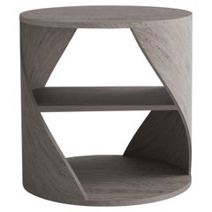 MYDNA Side Table, Contemporary Nightstand in Grey Wood Finish by Joel Escalona