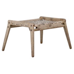 Grey Oak Footstool by Heinz Heger for PGH Erzgebirge, Annaberg-Buchholz, 1960s