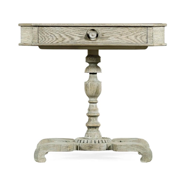 Grey Oak Pedestal Side Table For Sale at 1stDibs grey oak side table