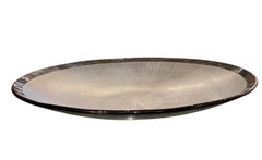 Plat en verre gris à motifs ombrés, Brésil, Contemporary