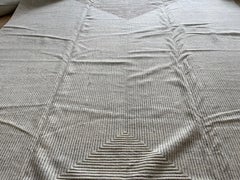 Grey on Ivory High Low Moroccan Design Area Rug