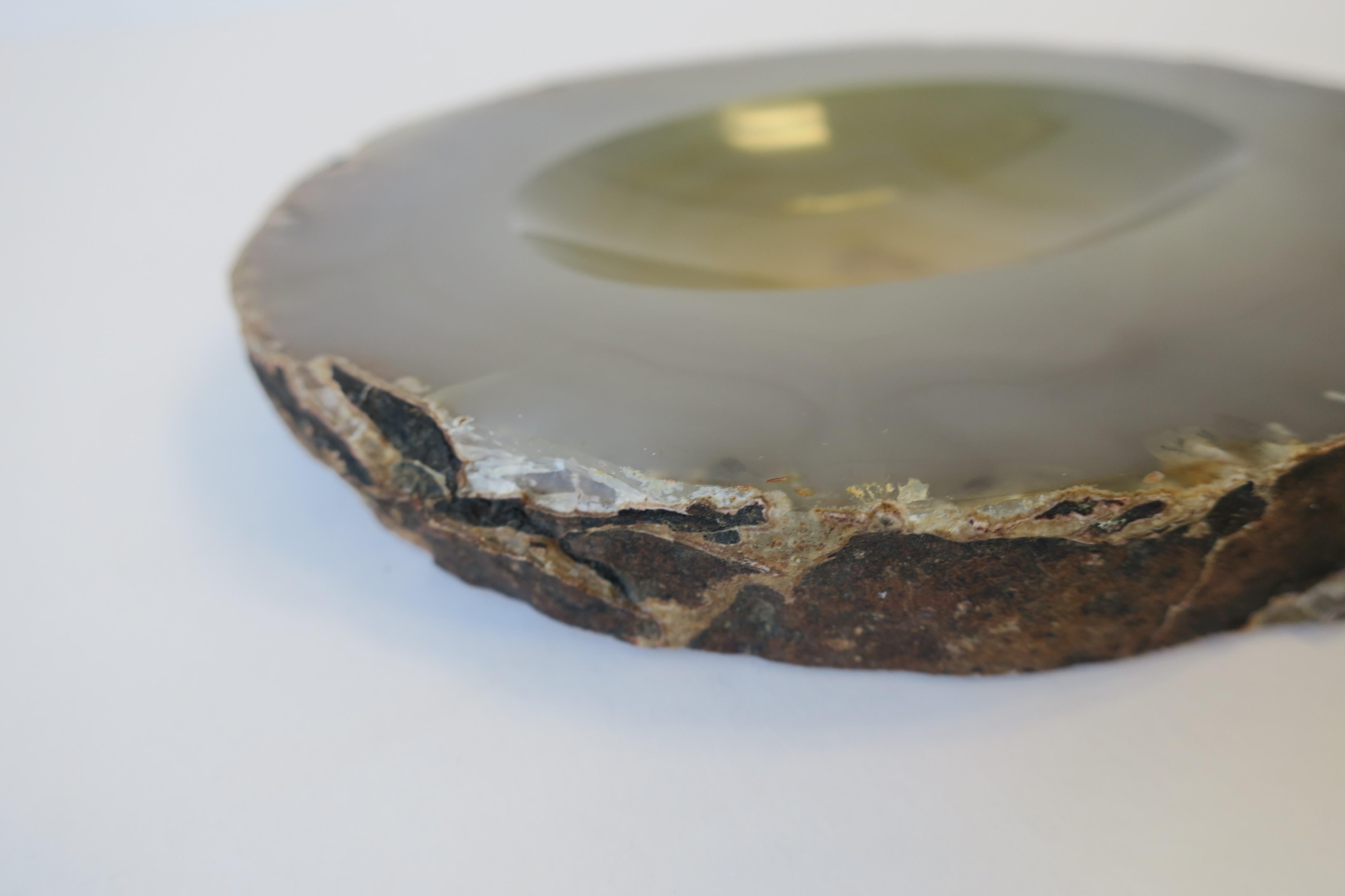 Grey Agate Vessel Bowl or Decorative Object 5